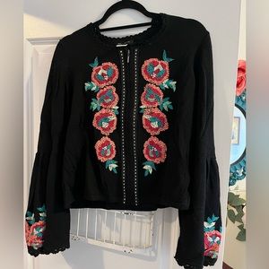 New! Partial tag. Never worn. Cardigan with zipper, beautiful stitching.